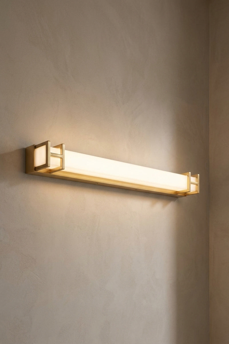 Medium antique gold vanity wall light