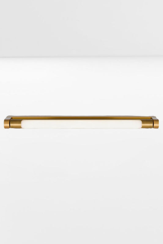 Small brass finished vanity LED wall light