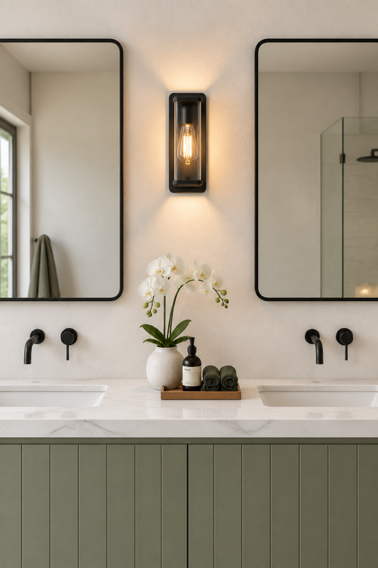 Northcliffe Exterior Wall Light.in bathroom
