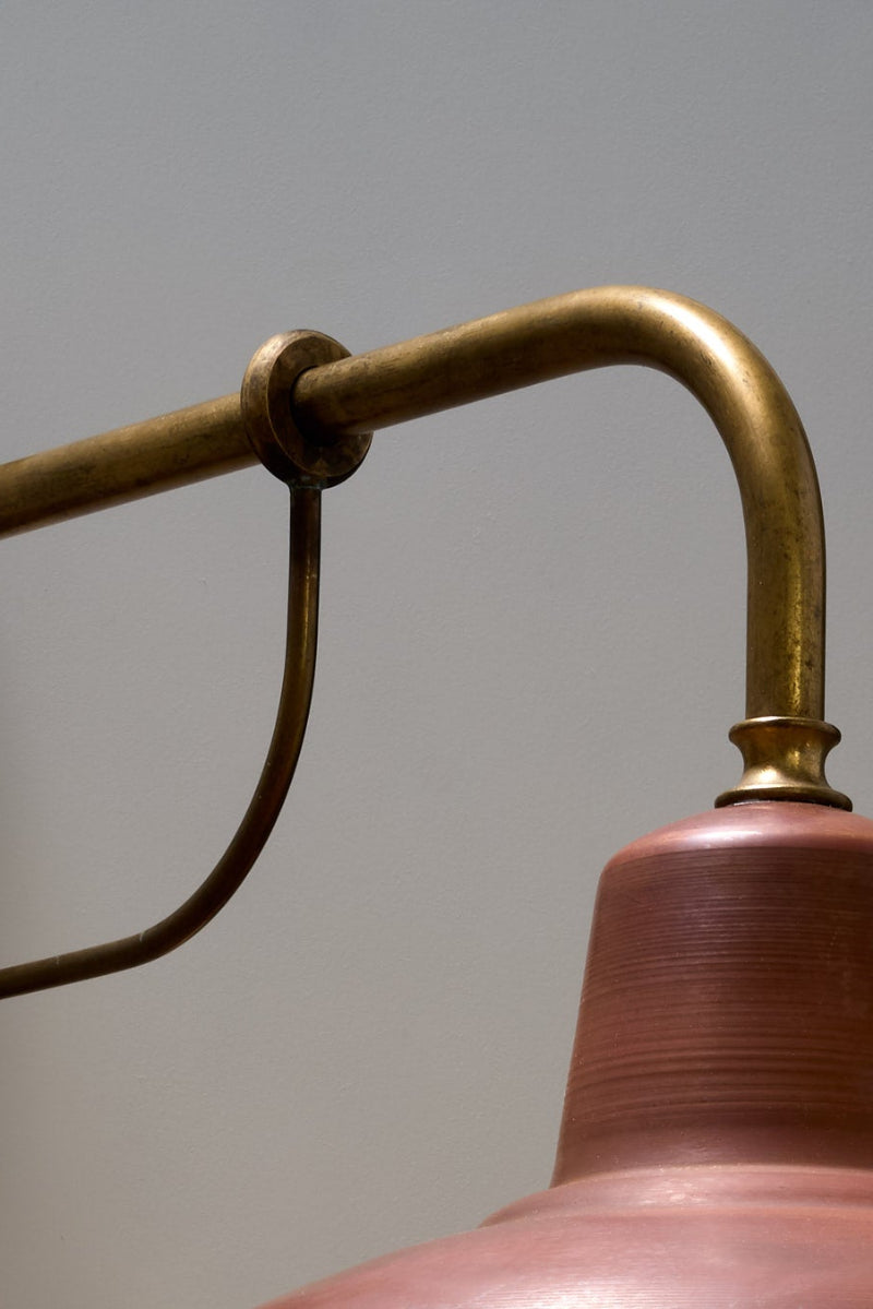 Copper Railway Outdoor Wall Light. Copper shade and brass fittings