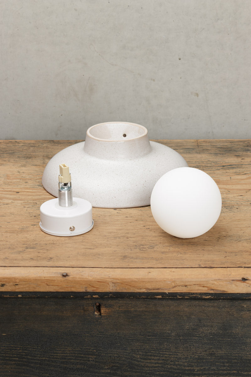 Uninstalled large ceramic and glass ball wall light