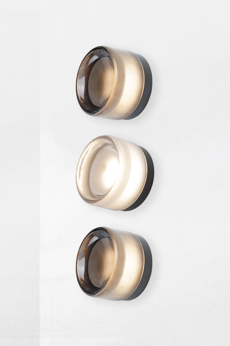 Glass Wall light Bundle C: 2x grey finish and 1x frost finish.