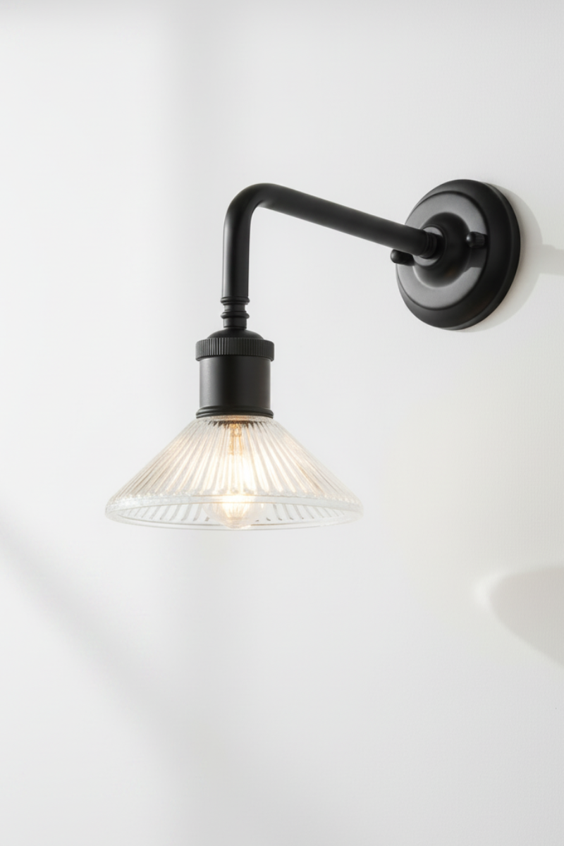 Florence Pleated Glass Exterior Wall Light