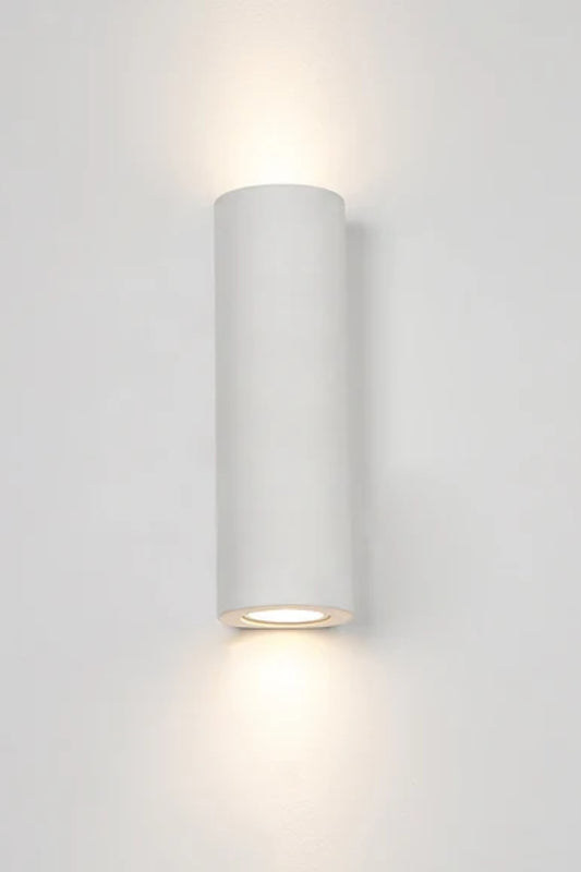 Maines Up Down Plaster Wall Sconce top opening with clean architectural plaster finish for indirect wall lighting.