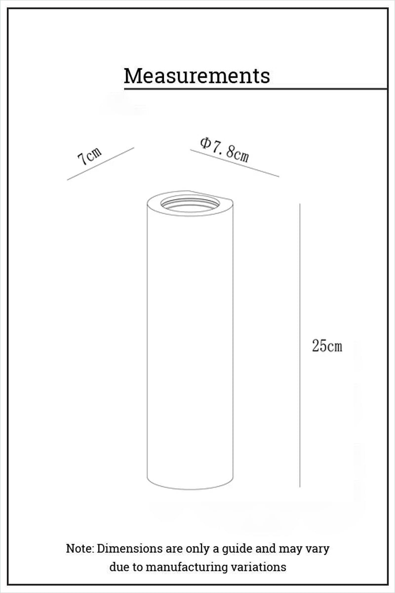 Maines Up Down Plaster Wall Sconce dimensions and measurements for cylindrical plaster wall light requiring 2 x G9 bulbs.
