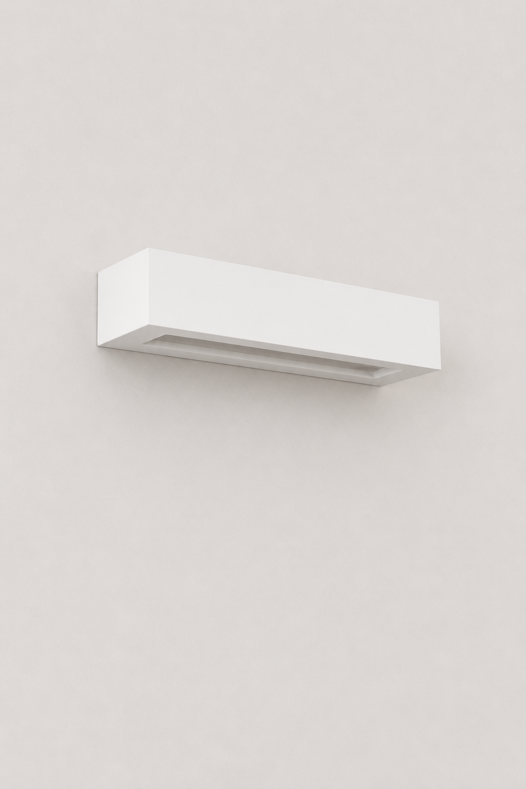 Collaroy Plaster Wall Sconce medium size angled side view with paintable plaster finish.