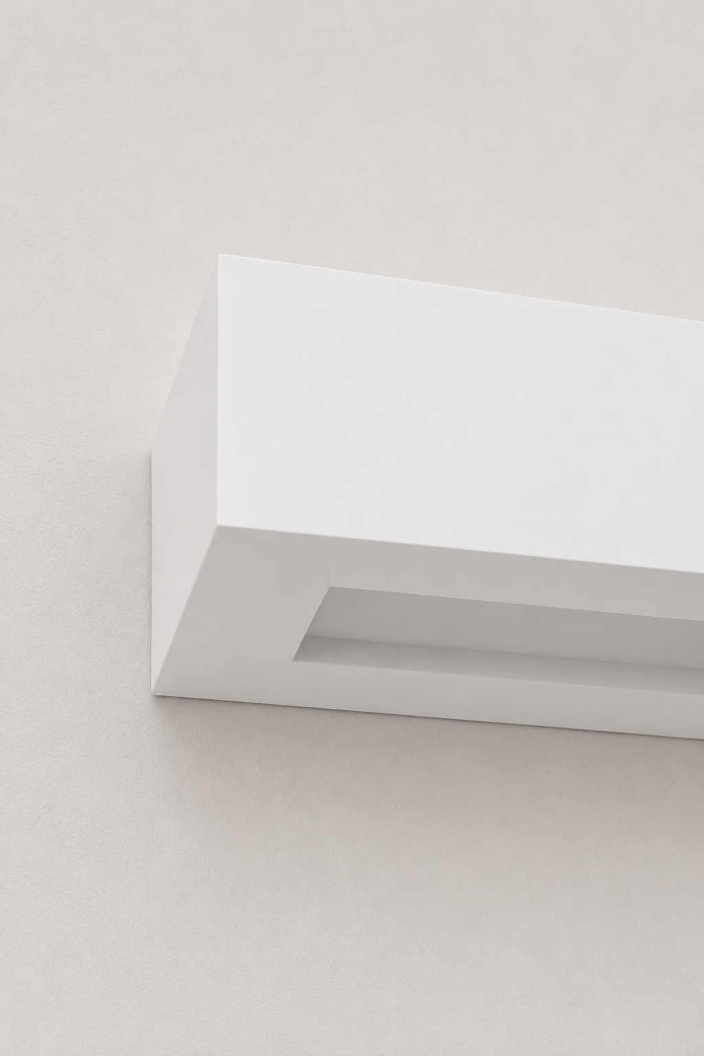 Close up of the Collaroy Plaster Wall Sconce medium size underside view showing concealed light source.