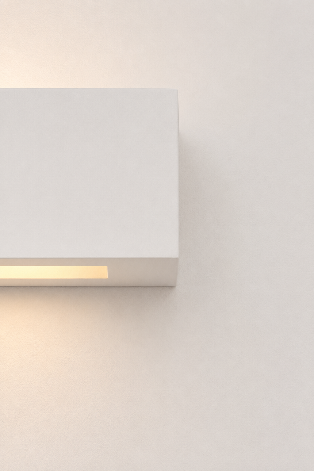 Collaroy Plaster Wall Sconce small size front view with paintable white plaster finish.