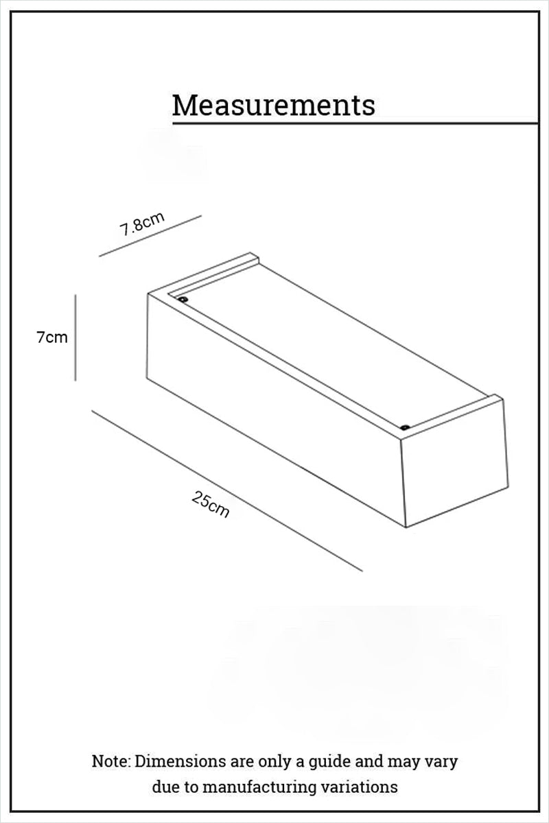 Collaroy Plaster Wall Sconce small size dimension drawing with product measurements.