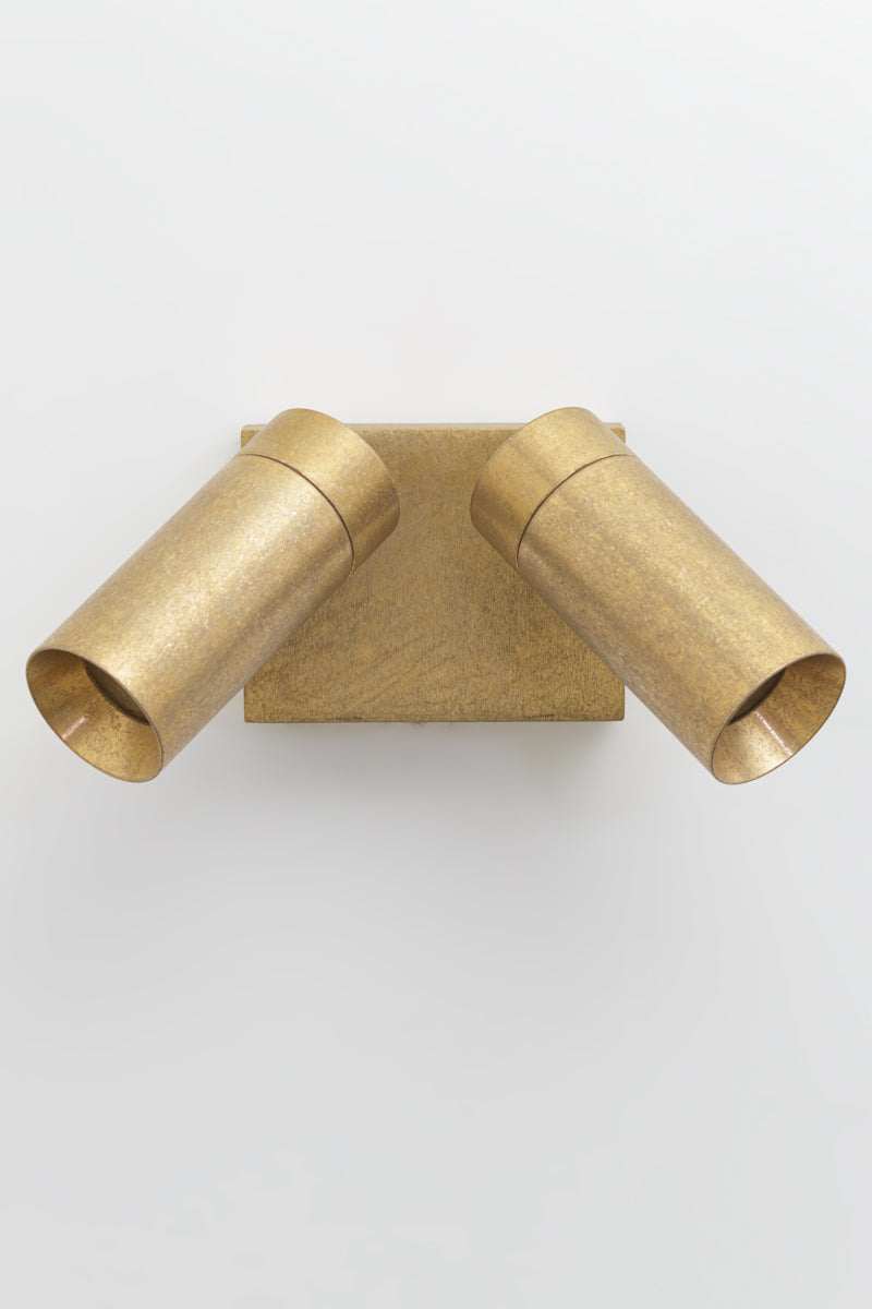 Coastal Outdoor Lighting | Hamptons Brass 2 Light Spotlight 