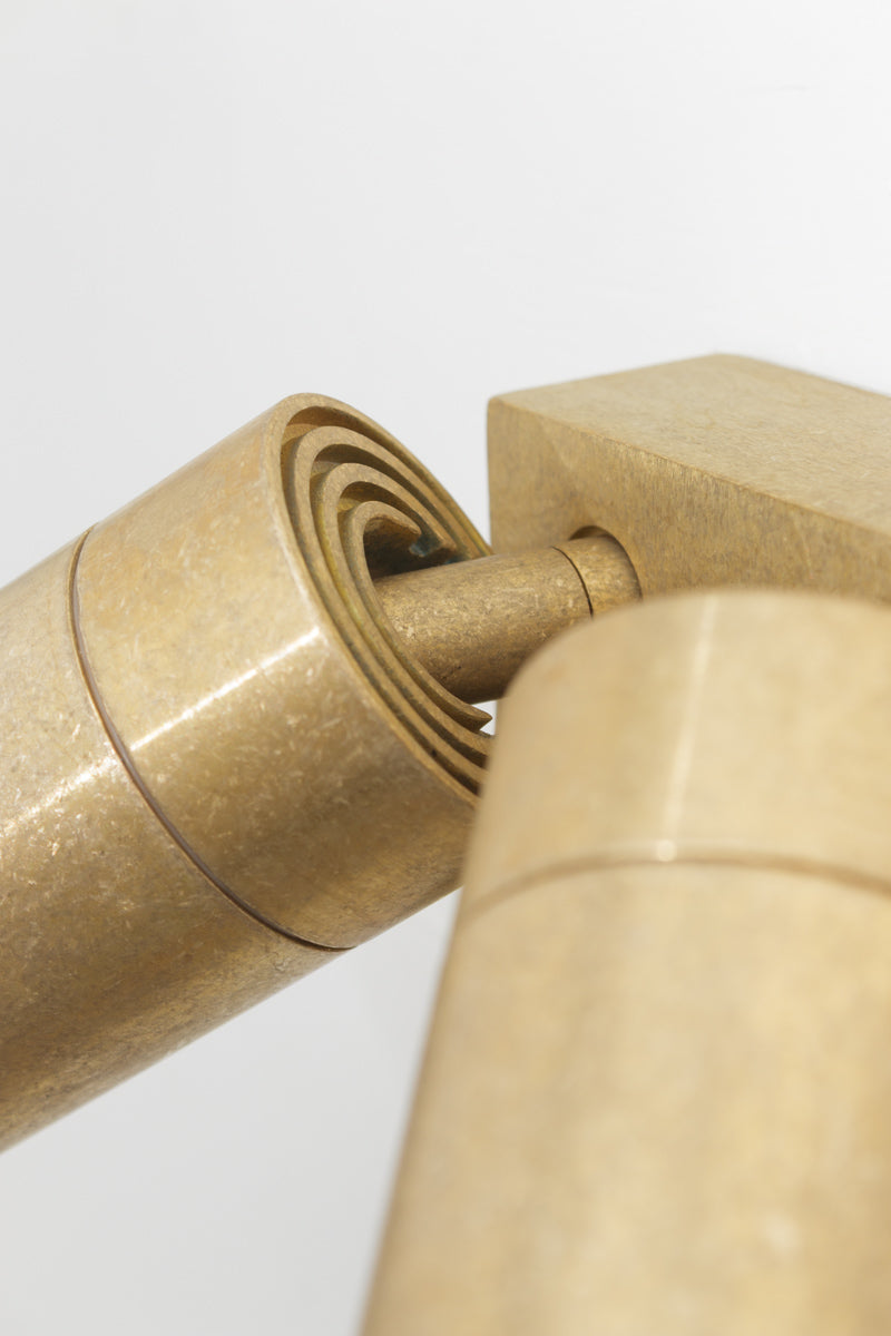 Close-up of a brass spotlights and IP65 fitting 