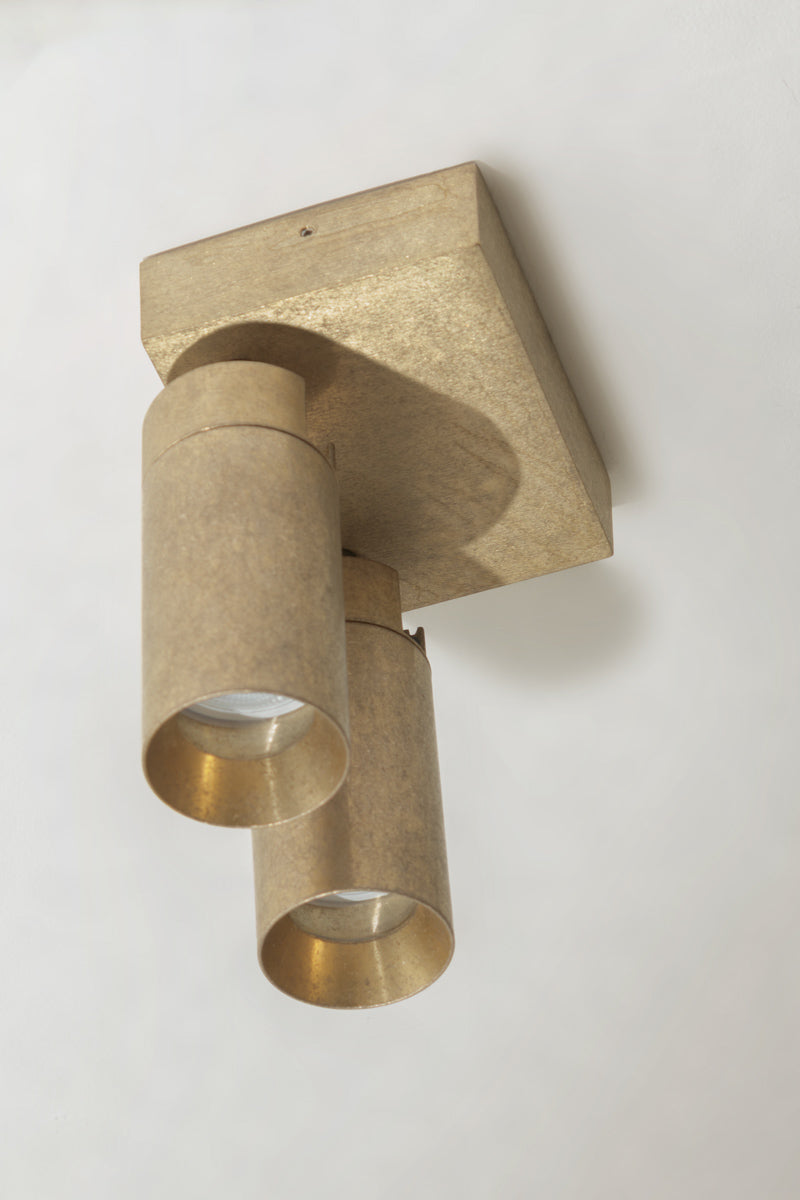  Hamptons Brass 2 Light Adjustable Ceiling Spotlight IP65 rating