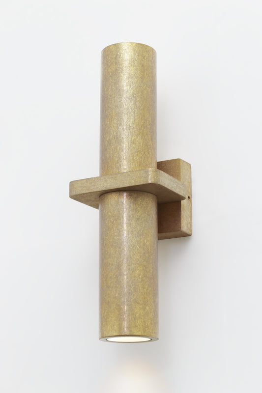 brass spotlight takes two standard GU10 lamps. 8W max.