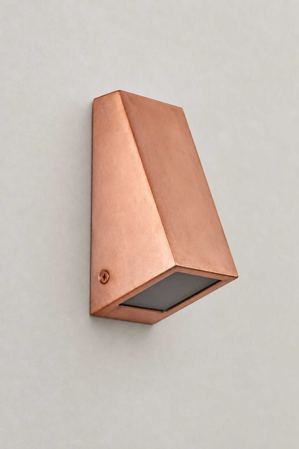 Copper Mills Exterior Wall Light with angular contemporary design for exterior walls and entryways