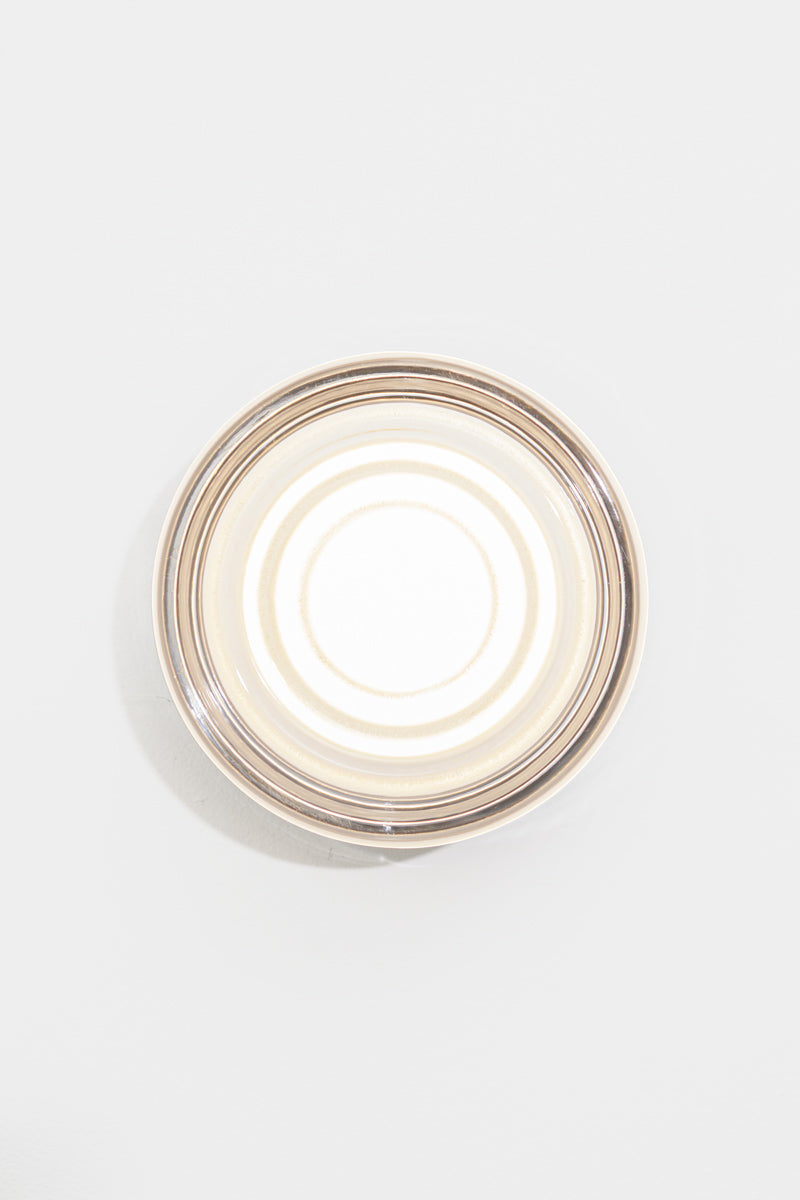 Front view of the frost LED glass wall light highlighting the textured concentric glass detailing.