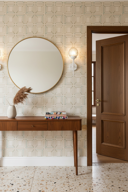 Diamond-cut glass wall lamp with a slim stem design. A space-saving lighting solution, perfect hallway use in modern and classic interiors.