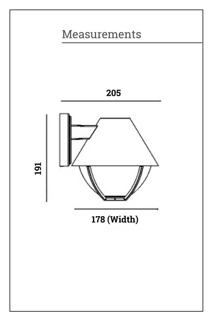 Outdoor wall light measurements with cage