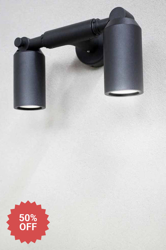 Two-light-Outdoor-LED-spotlight in black