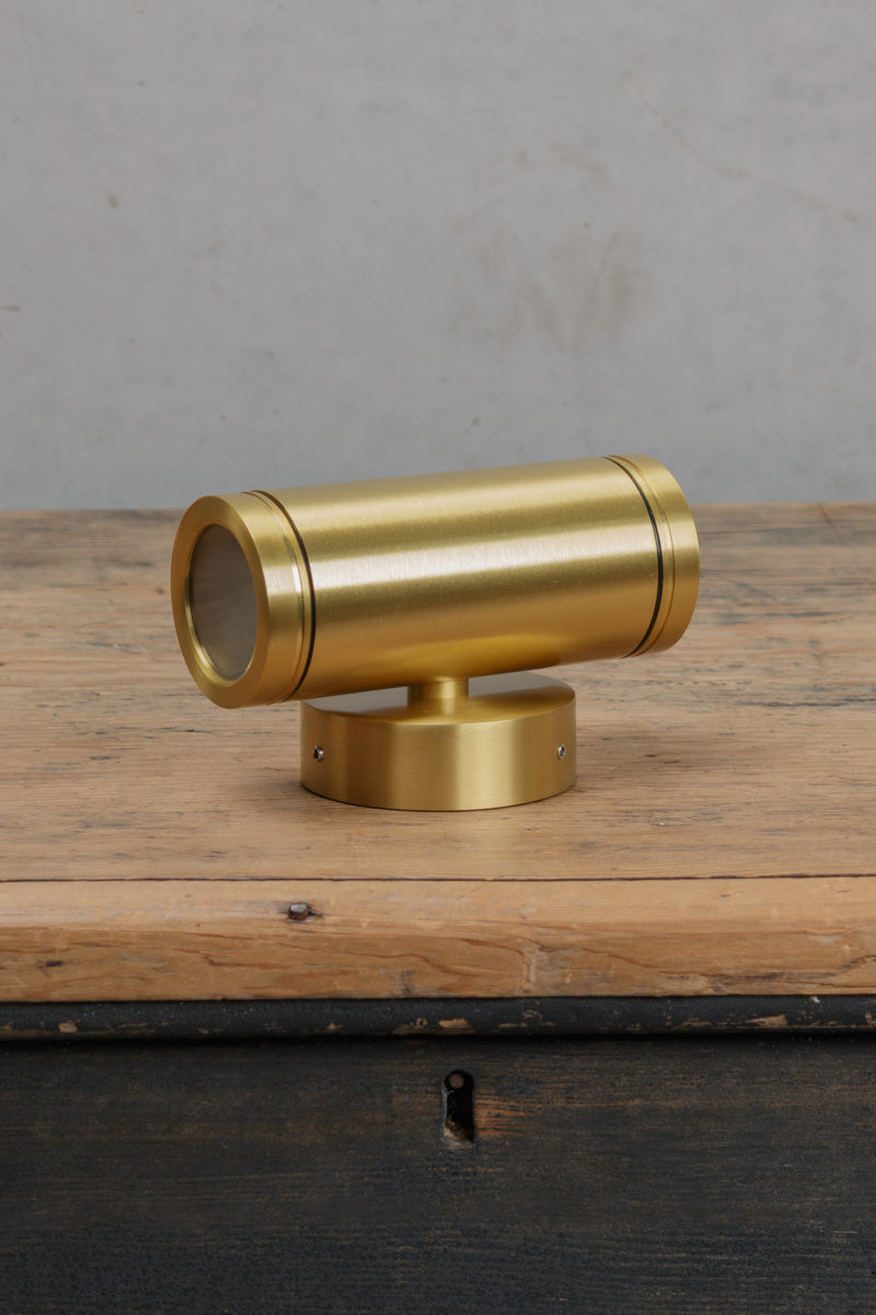 Solid brass fixture 2 light spotlight has up down light feature