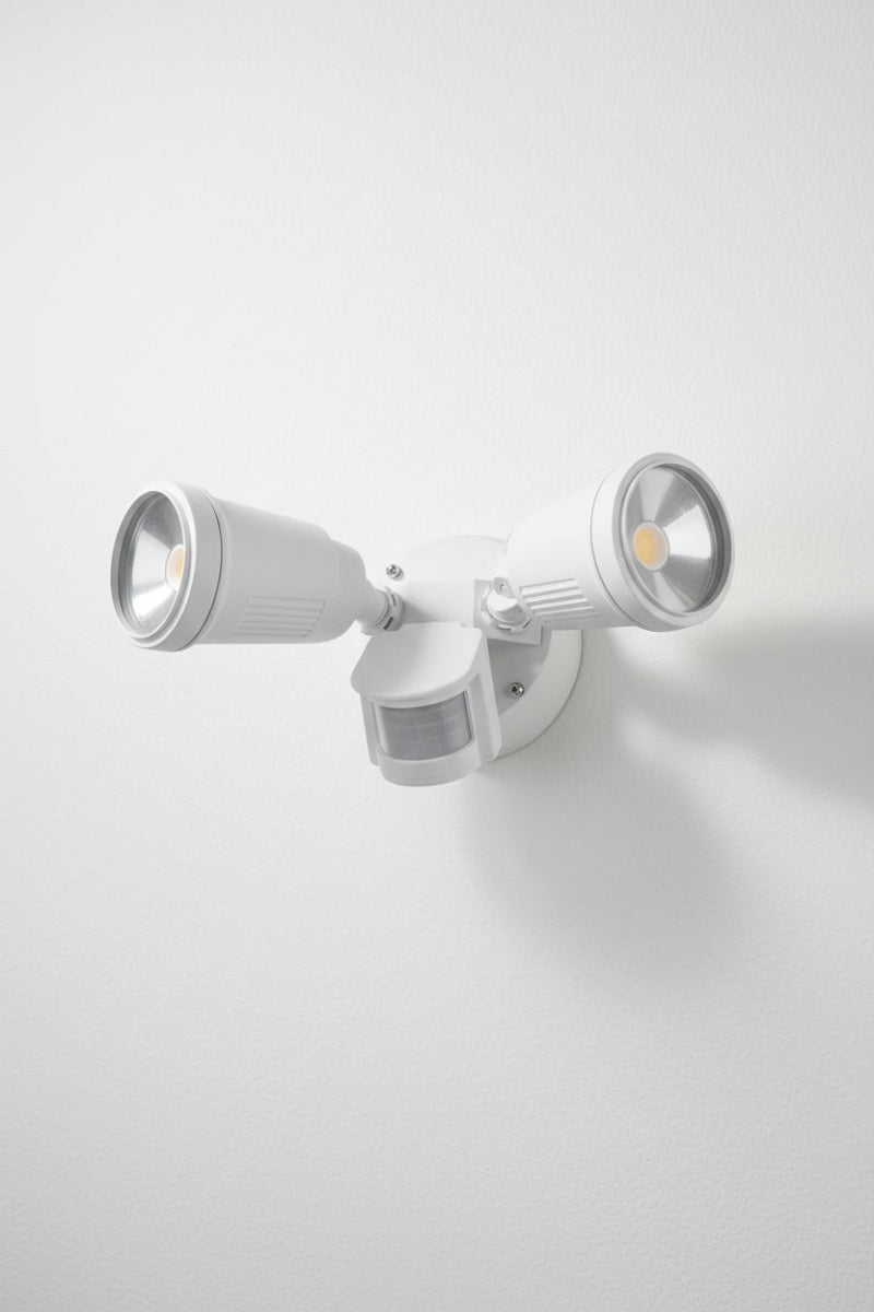 Tulse Twin CCT LED Adjustable Sensor Floodlight in white with sensor