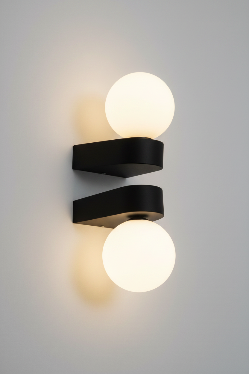 Brooklyn wall lights one on top of the other for a design statement