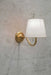 Gold/brass gooseneck with white shade