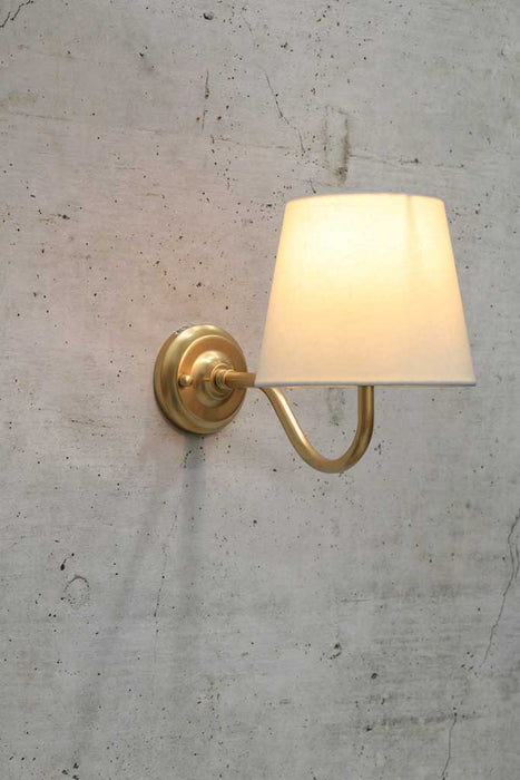 Gold/brass gooseneck with white shade