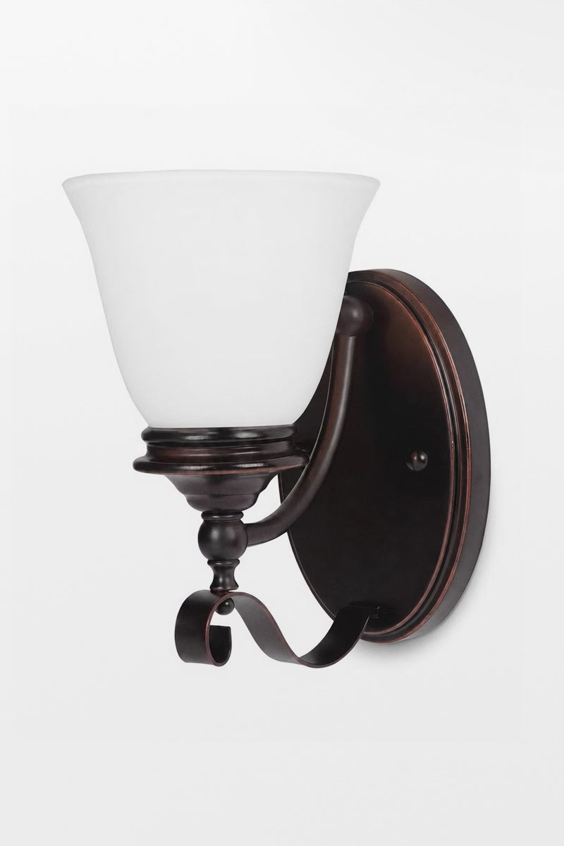 Bronze opal glass wall light