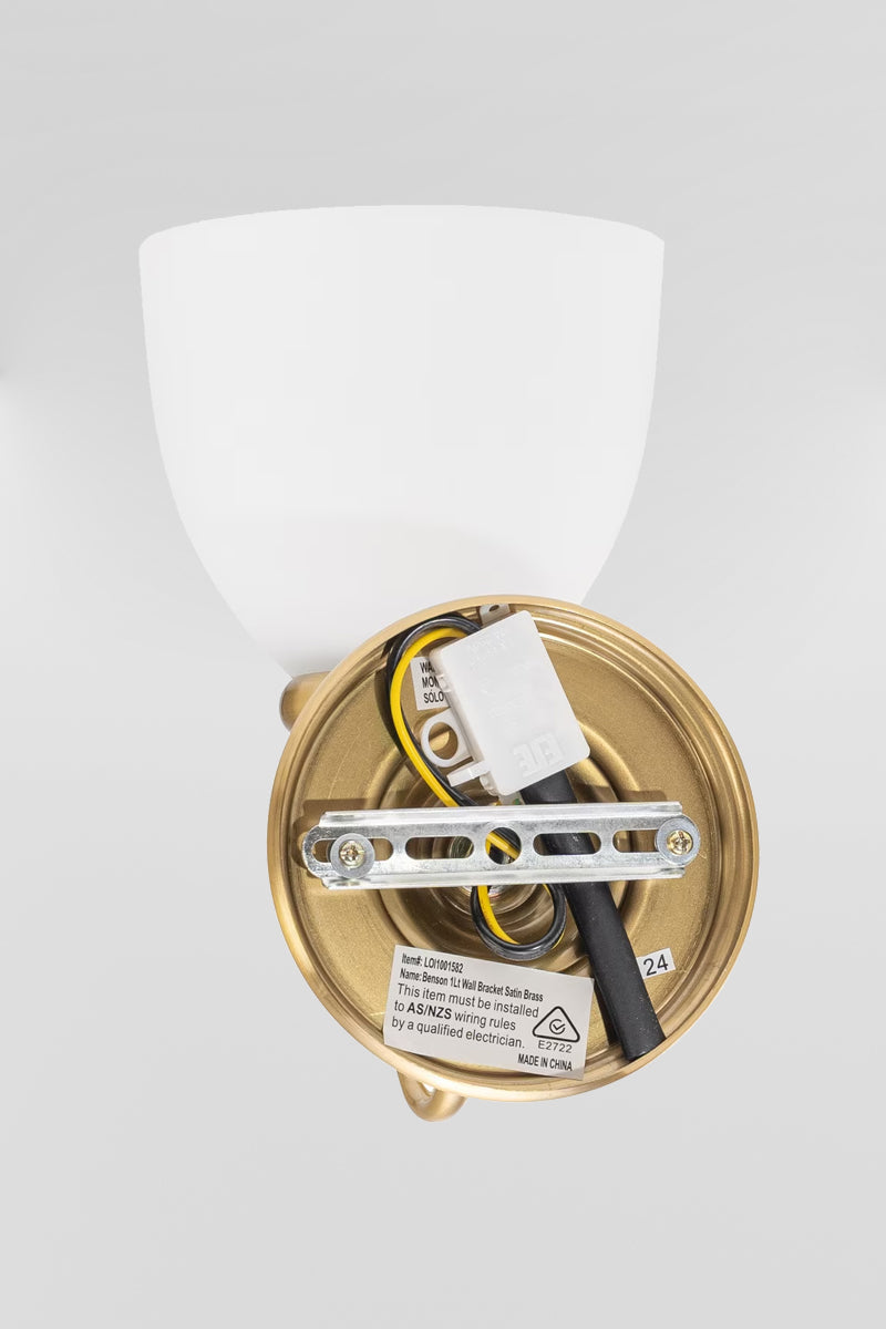 Mounting plate of the satin Brass wall sconce.