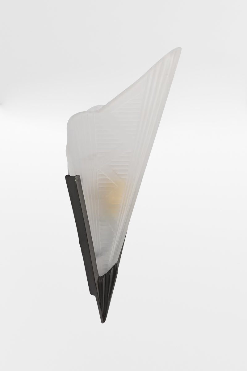 Side view of the patina deco wall light