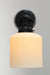 Swivel arm wall sconce in black with ceramic shade