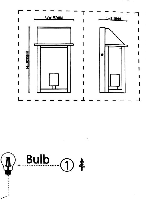 dimentions of lamp on small