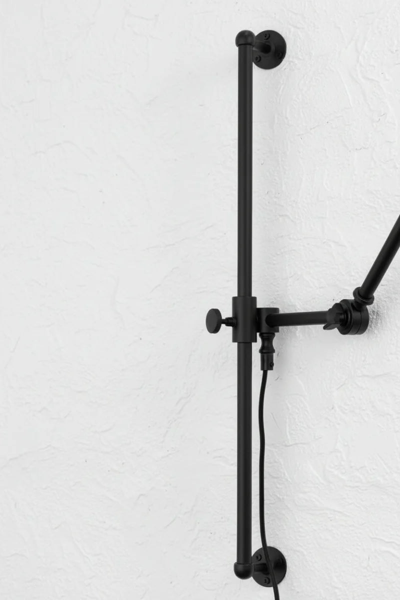 Cage swing arm wall light main arm