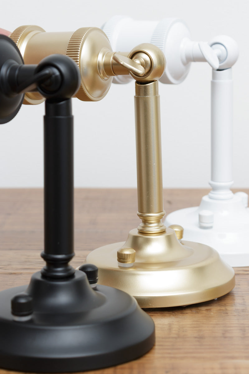 Close up of the short adjustable steel wall sconces E27 three finishes