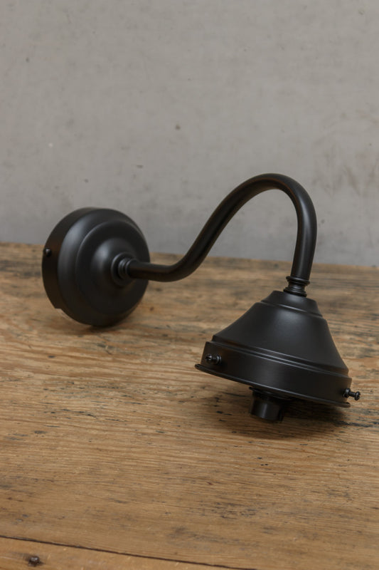 Gooseneck Exterior Wall Sconce with 4 ¼ Cup Cover in black 