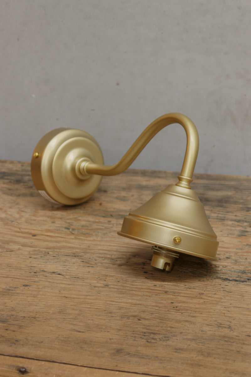 Gooseneck Exterior Wall Sconce with 4 ¼ Cup Cover in gold