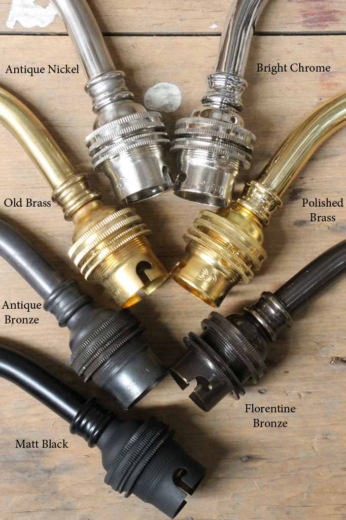 Examples of the seven available brass finishes