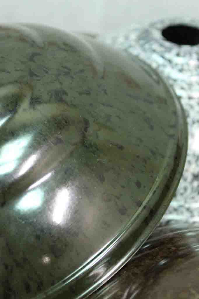 Mottled green Bakelite shade. 