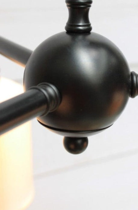 Detail of black finish chandelier