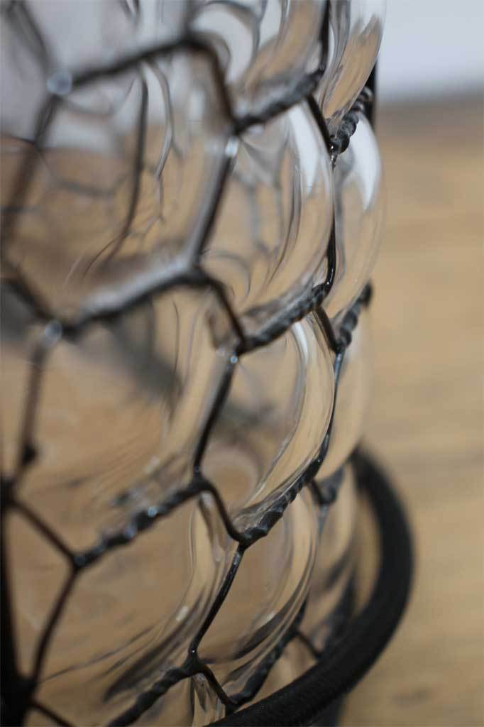 Dimpled glass on the light shade