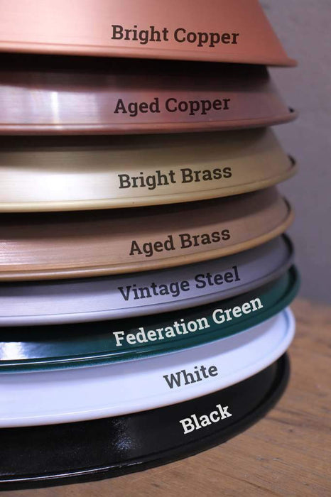 Stacked shades with finish labels
