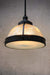 Ribbed glass pole pendant with glass shade