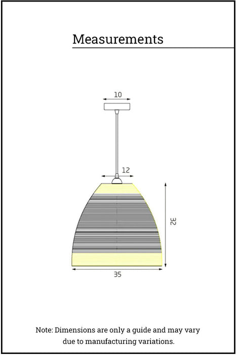  Measurements of the paper pendant light