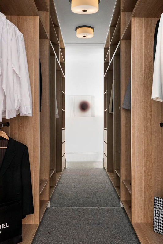  Corbett Glass Ceiling Light in walk in wardrobe