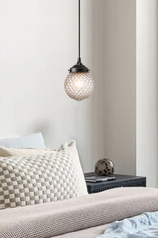 decorative glass pendant light in bedroom