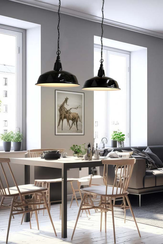 Industrial Warehouse Chain Pendant Light black chain
