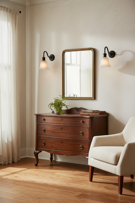Lille Glass Gooseneck Wall Light