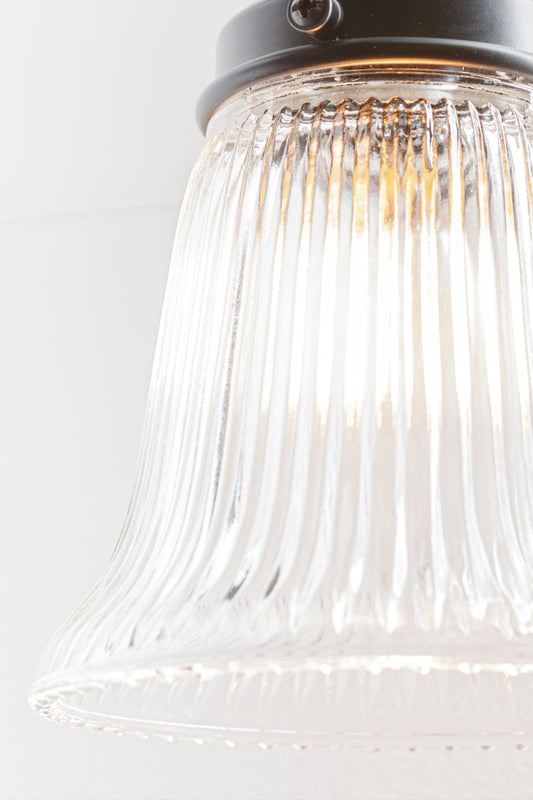 clear ribbed glass shade