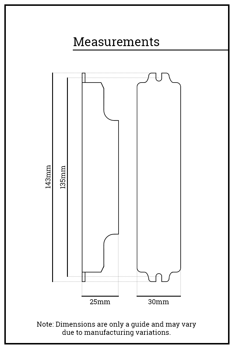 Dimension illustration of included driver