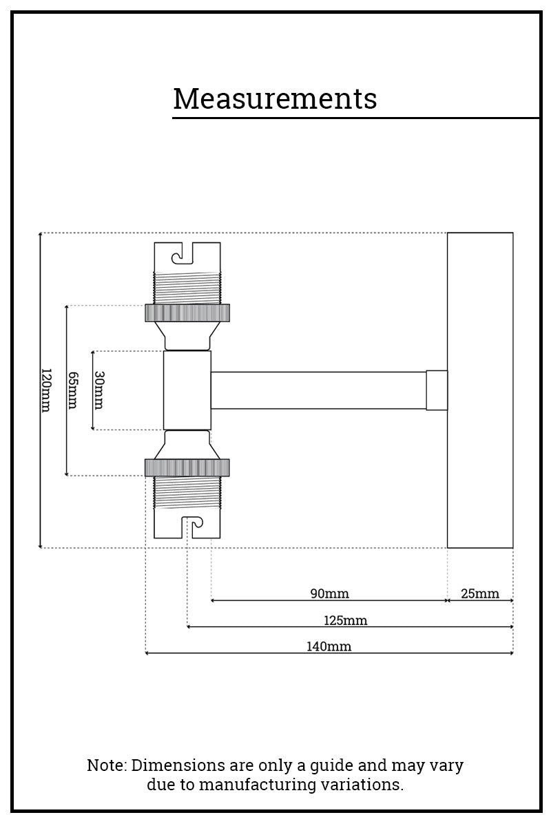 Dimension illustration of the Double Wall Sconce Light.